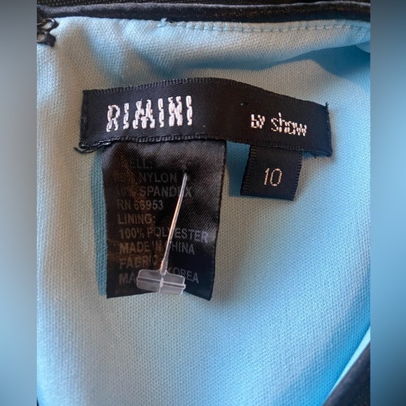 Rimini Woman's Black/Blue Floral Sequin Sleeveless Gown Dress, Size 10 - Picture 4 of 10